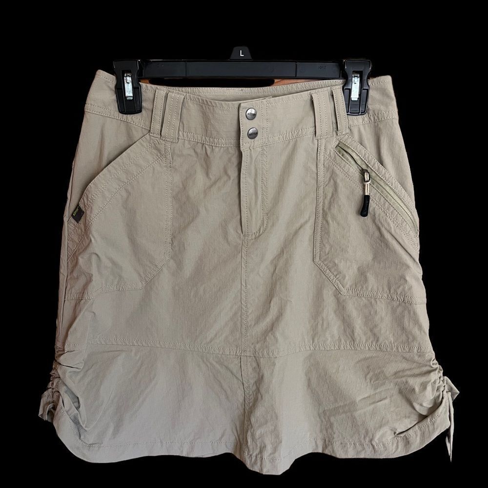 Koppen Women's 2 Tan Hiking Skirt Gorpcore Athleisure Adjustable Cinched Hem